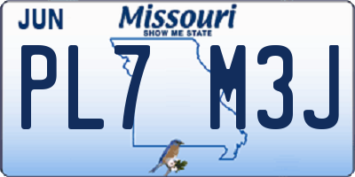 MO license plate PL7M3J