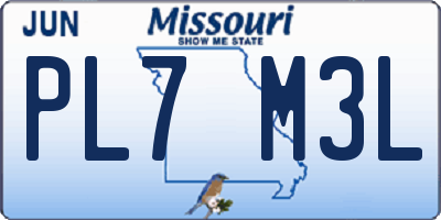 MO license plate PL7M3L