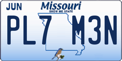 MO license plate PL7M3N