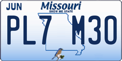 MO license plate PL7M3O