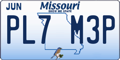 MO license plate PL7M3P
