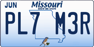 MO license plate PL7M3R