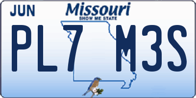 MO license plate PL7M3S