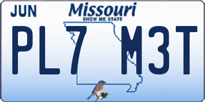 MO license plate PL7M3T