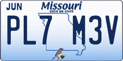 MO license plate PL7M3V
