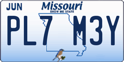 MO license plate PL7M3Y