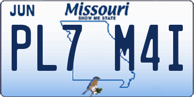 MO license plate PL7M4I