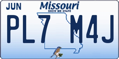 MO license plate PL7M4J