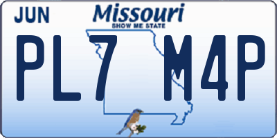 MO license plate PL7M4P