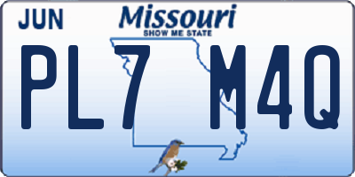 MO license plate PL7M4Q
