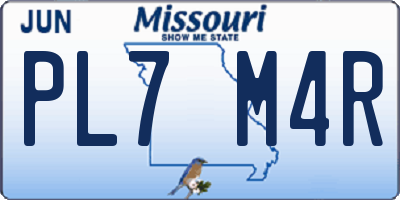 MO license plate PL7M4R