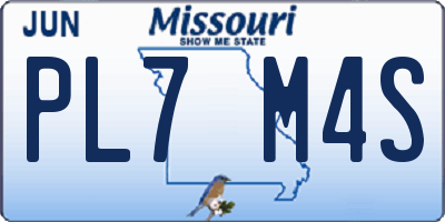 MO license plate PL7M4S