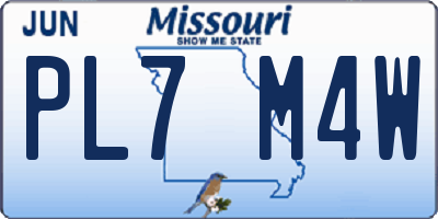 MO license plate PL7M4W