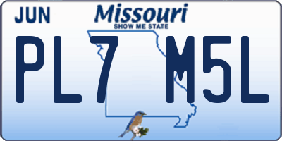 MO license plate PL7M5L