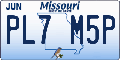 MO license plate PL7M5P