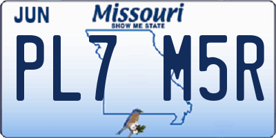 MO license plate PL7M5R