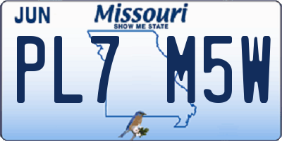 MO license plate PL7M5W