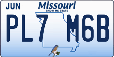 MO license plate PL7M6B