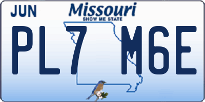 MO license plate PL7M6E