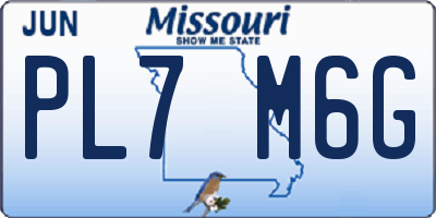 MO license plate PL7M6G