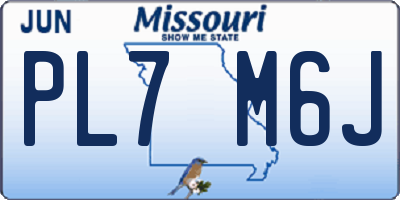 MO license plate PL7M6J