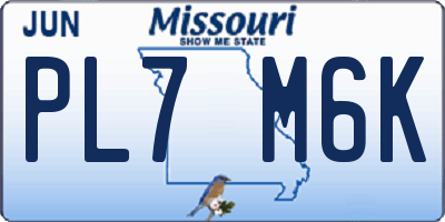 MO license plate PL7M6K