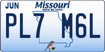 MO license plate PL7M6L