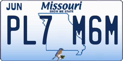 MO license plate PL7M6M