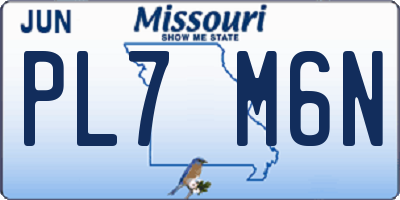 MO license plate PL7M6N