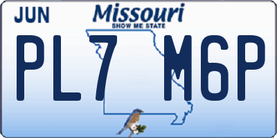 MO license plate PL7M6P