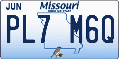 MO license plate PL7M6Q