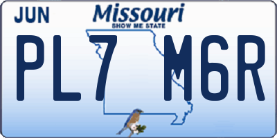 MO license plate PL7M6R