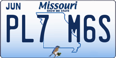 MO license plate PL7M6S