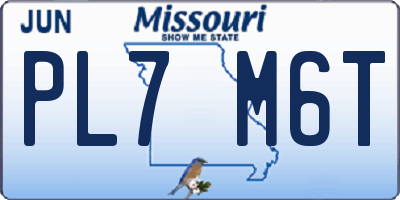 MO license plate PL7M6T