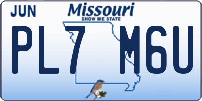 MO license plate PL7M6U
