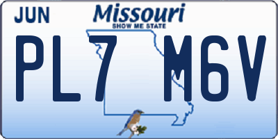 MO license plate PL7M6V