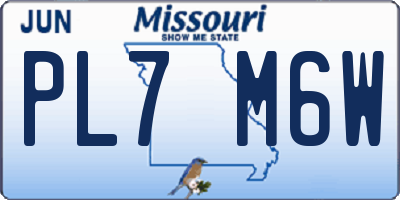 MO license plate PL7M6W