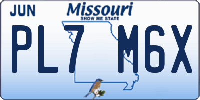 MO license plate PL7M6X