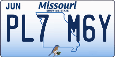 MO license plate PL7M6Y