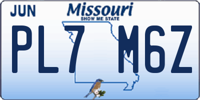 MO license plate PL7M6Z