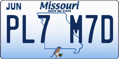 MO license plate PL7M7D