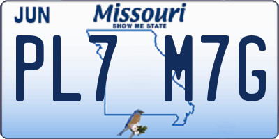 MO license plate PL7M7G