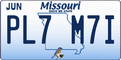 MO license plate PL7M7I