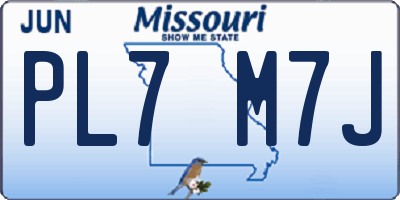 MO license plate PL7M7J