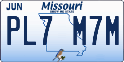 MO license plate PL7M7M