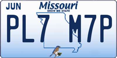 MO license plate PL7M7P