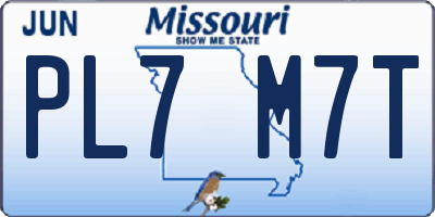 MO license plate PL7M7T