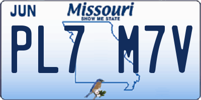 MO license plate PL7M7V