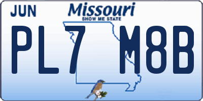 MO license plate PL7M8B