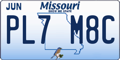 MO license plate PL7M8C